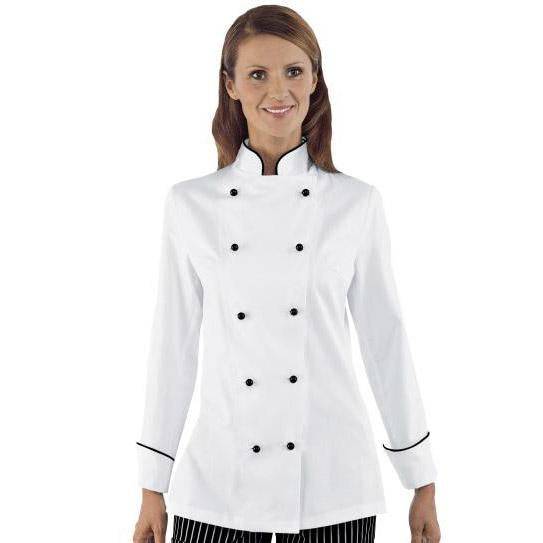 Female chef and the professional uniform