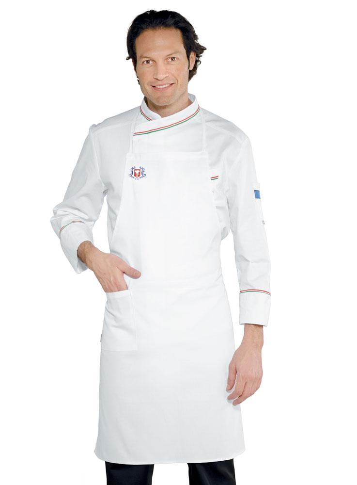 Grembiule Cuoco Pettorina Bianco FIC